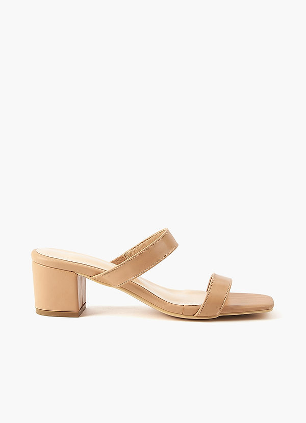 front Two Strap Low Chunky Heel Sandal