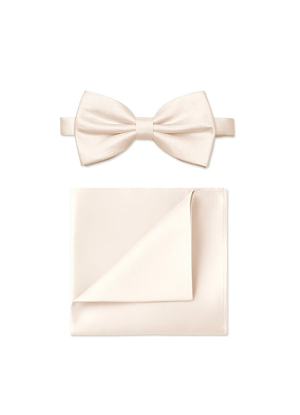 front Ensemble nœud papillon et pochette de costume en satin mat pour hommes