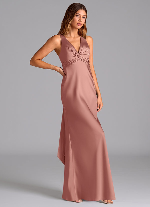 Azazie Hati Brudtärneklänningar Klä av Sjöjungfru i Stretch Satin Rosett image1