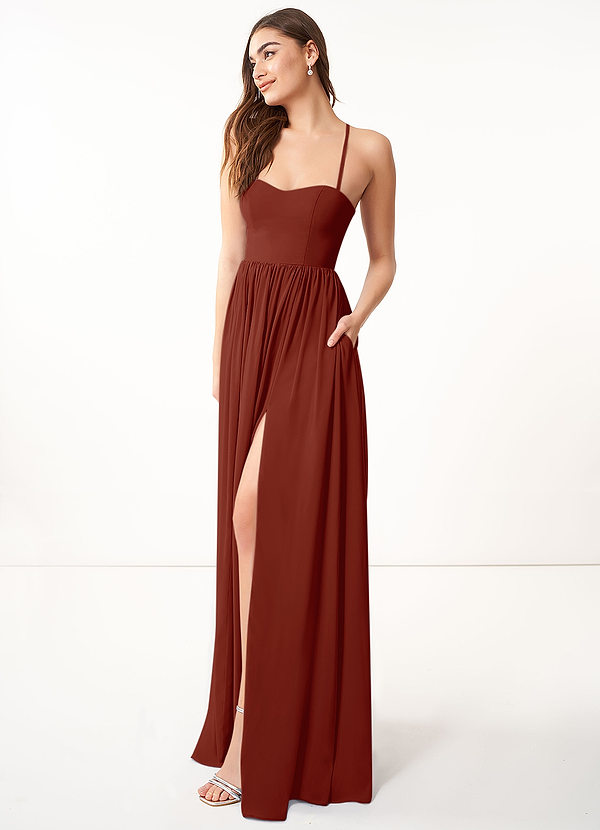 Terracotta Azazie Marilyssa Bridesmaid Dresses | Azazie