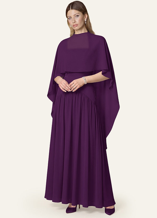 front Azazie Matching Color Chiffon Multiway Cape