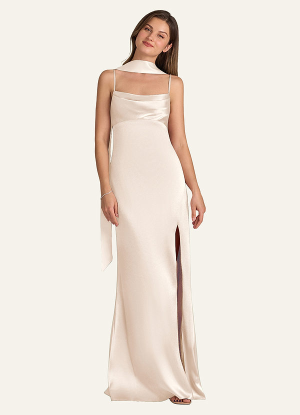 front Azazie Matchande färg Matt Satin Scarf