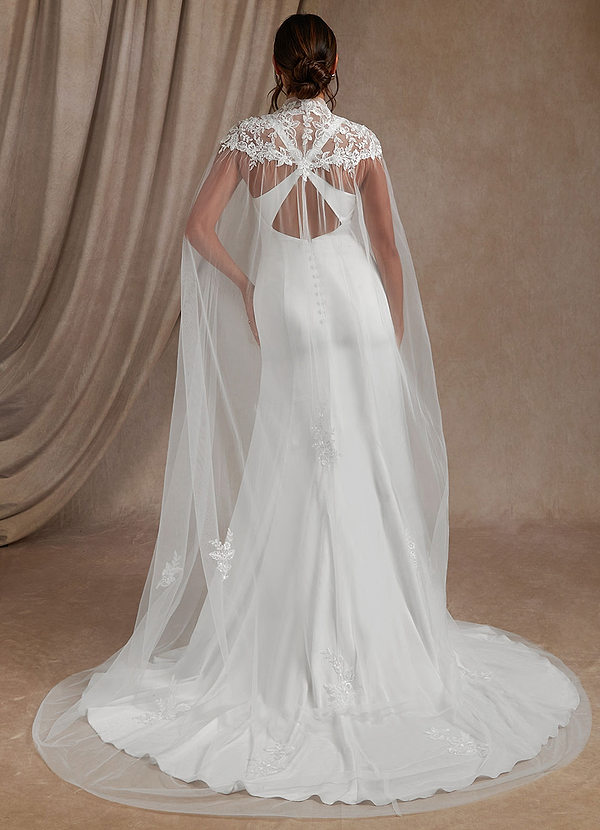 back Azazie Guadalupe Lace Tulle Wrap