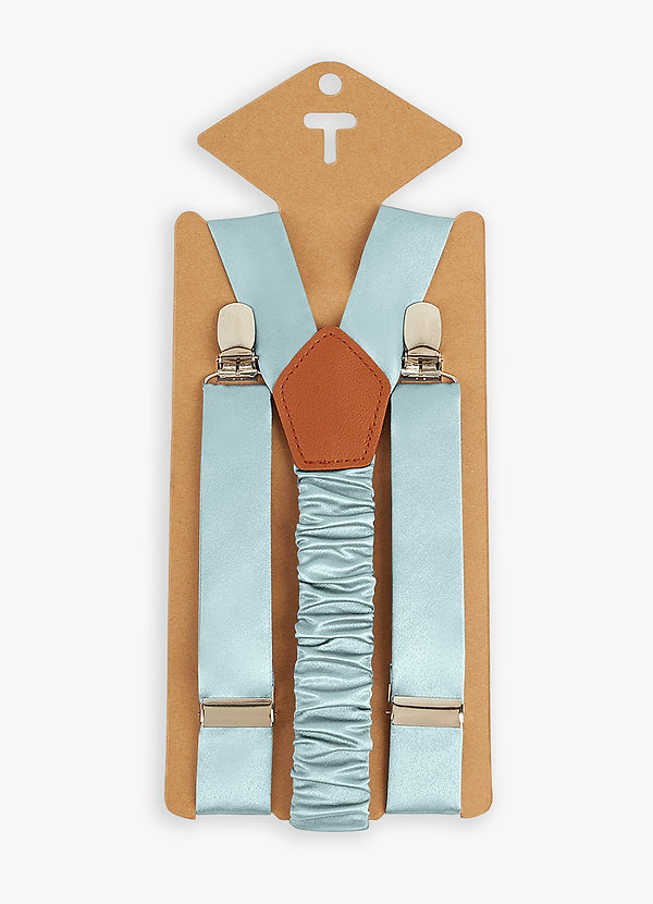 front Matching Color Boy's Matte Satin Suspenders