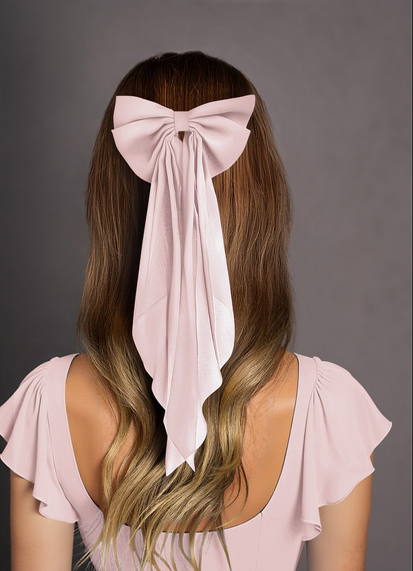 front Matching Color Chiffon Burnout Bow Hair Clip