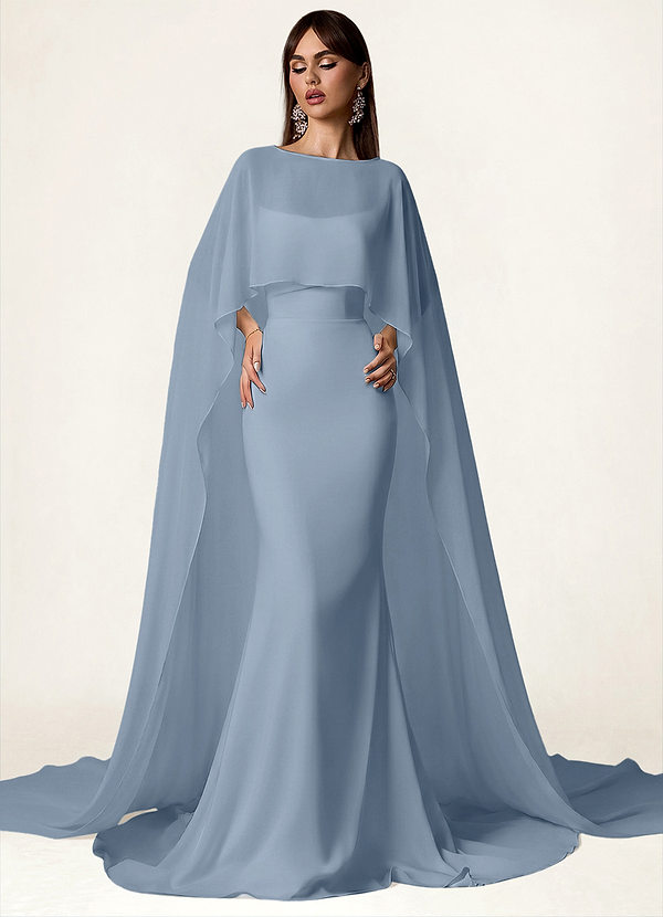 front Azazie Matching Color Chiffon Cape