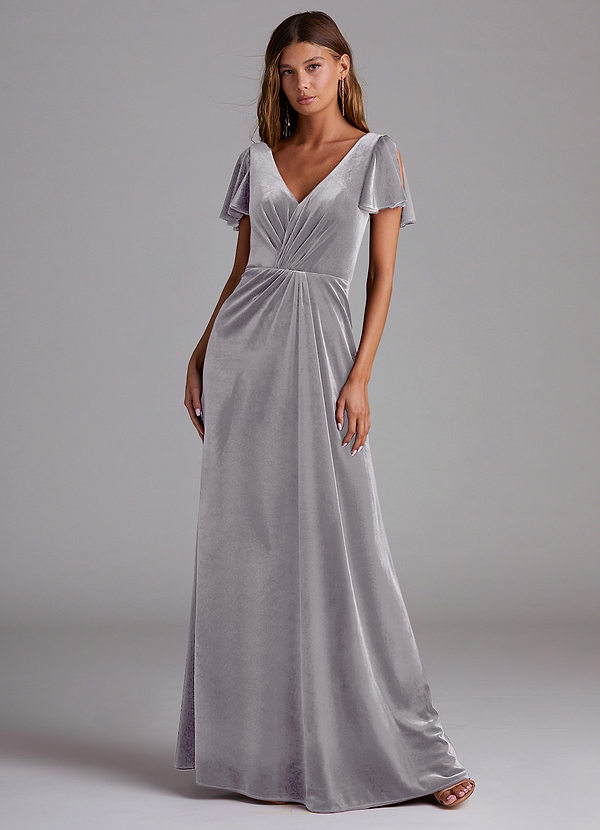 Azazie Soren Bridesmaid Dresses French Lilac A-Line Velvet Dress image1