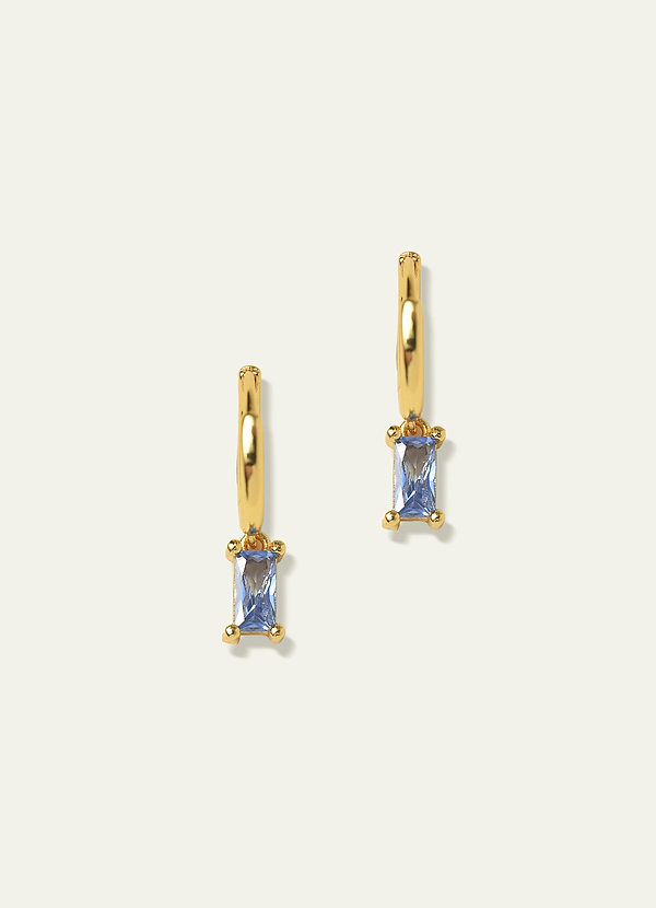 front 14K Gold Plated Birthstone Huggies