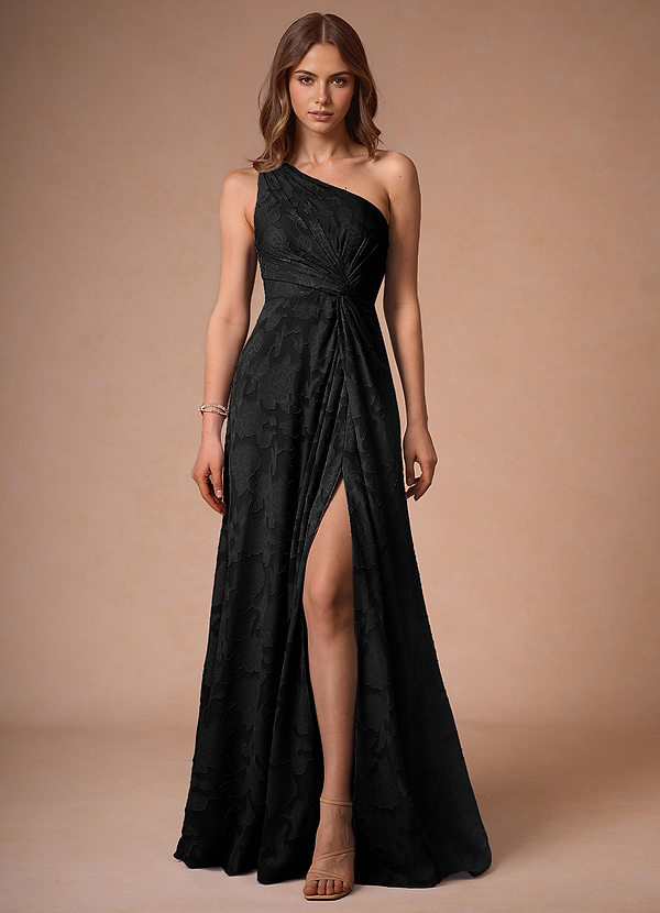Hermosa Schwarz Maxikleid mit einer Schulter image1