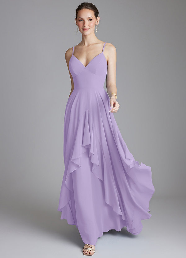 Azazie Zaina Bridesmaid Dresses Lilac A-Line Chiffon Dress image1