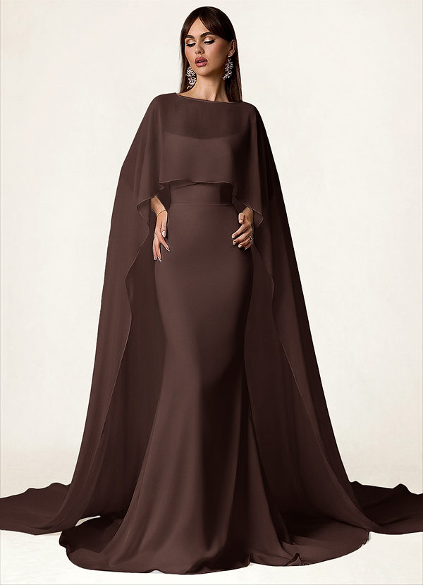 front Azazie Cape en mousseline de couleur assortie