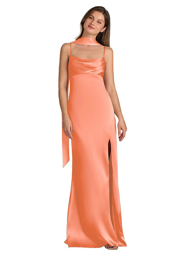 front Azazie Matching Color Matte Satin Scarf