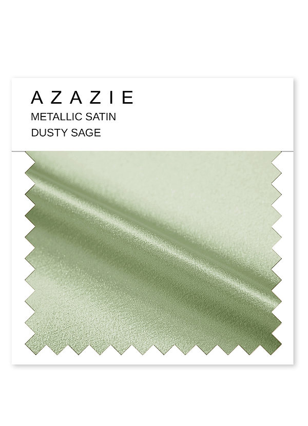 front Azazie Dusty Sage Metallic Satin Swatch