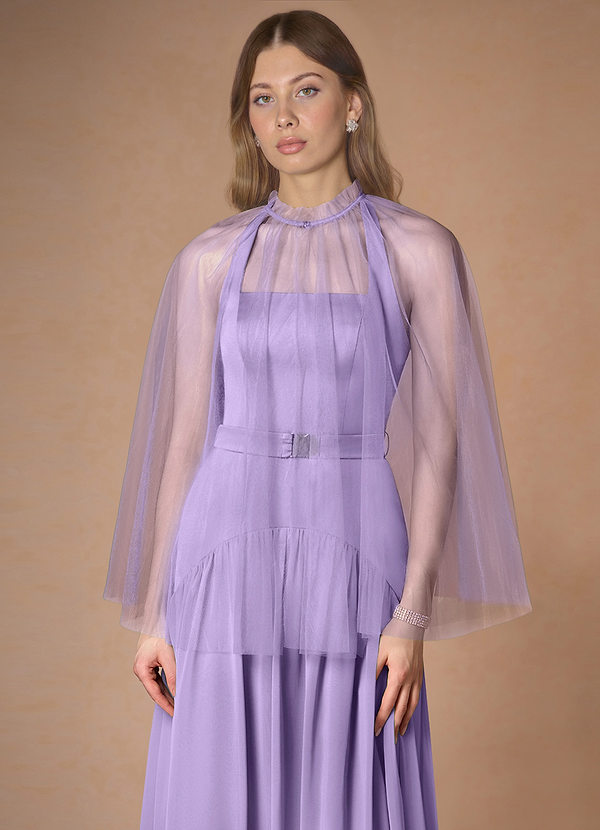 front Cape en tulle plissé de couleur assortie