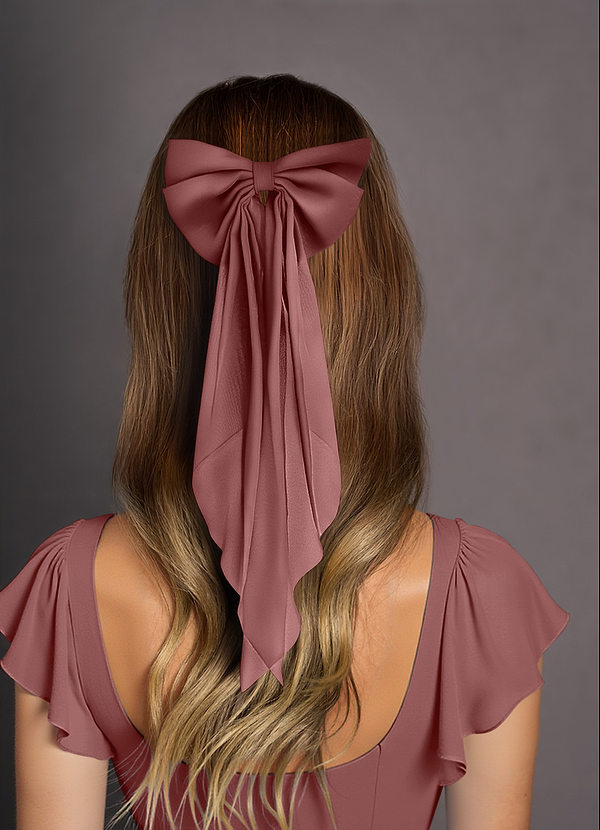 front Matching Color Chiffon Burnout Bow Hair Clip