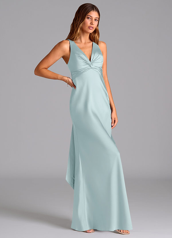 Azazie Hati Brudtärneklänningar Klä av Sjöjungfru i Stretch Satin Dimma image1