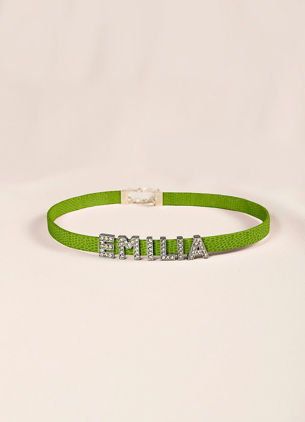 front Collana girocollo in pelle con nome personalizzato