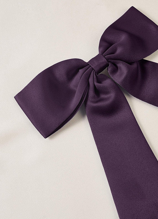 front Matching Color Satin Bow Hair Clip
