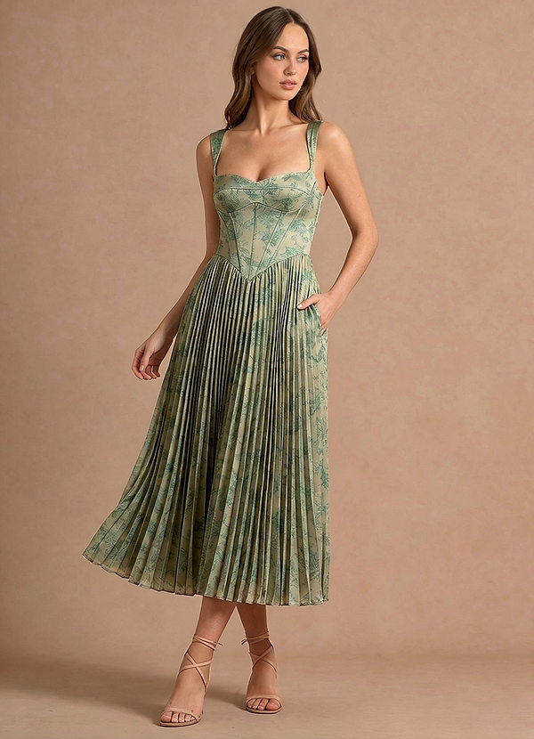 Isonelle Platinum Teal Midi Dress image1