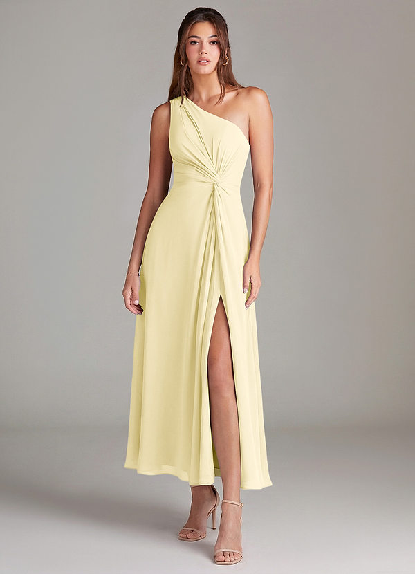 Azazie Brooke Šaty pro družičky A-Line Jedno rameno Šifón Délka po kotníky Šaty image1