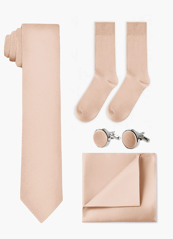 front Matching Wide Tie & Pocket Square & Cuff Links & Socks Set