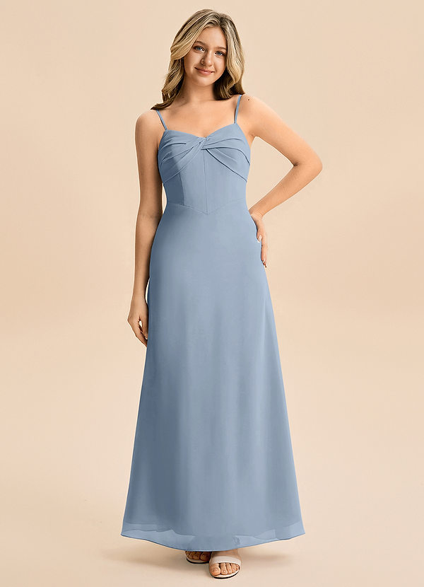 Azazie Jordyn Junior Linia A Dekolt w kształcie serca Szyfon Długość podłogi Młodsza druhna Sukienka image1