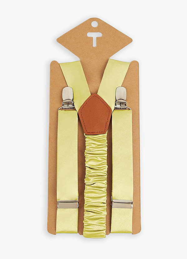 front Matching Color Boy's Matte Satin Suspenders