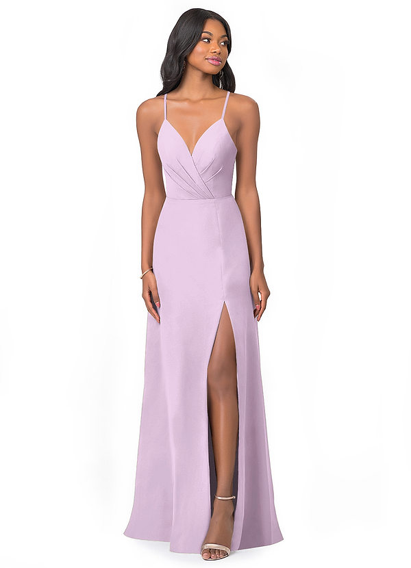 Azazie Everleigh Abiti da Damigella Abito A-Line in Chiffon con Scollo a Cuore a Pieghe Lilla Glassato image1