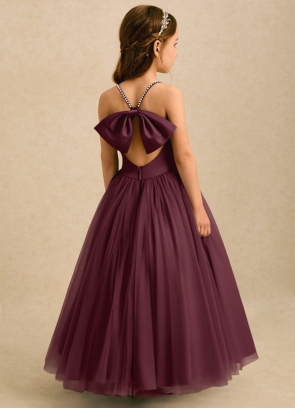 Azazie Aurora Sukienki dla dziewczynek sypiących kwiaty Linia A Ukłon Tiul Długość kostki Sukienka image1