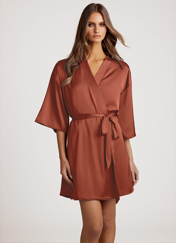 front Auburn Classic Satin Robe