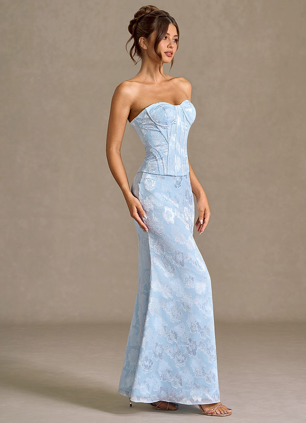 Alyssa Powder Blue Corset Two-Piece Dress image1