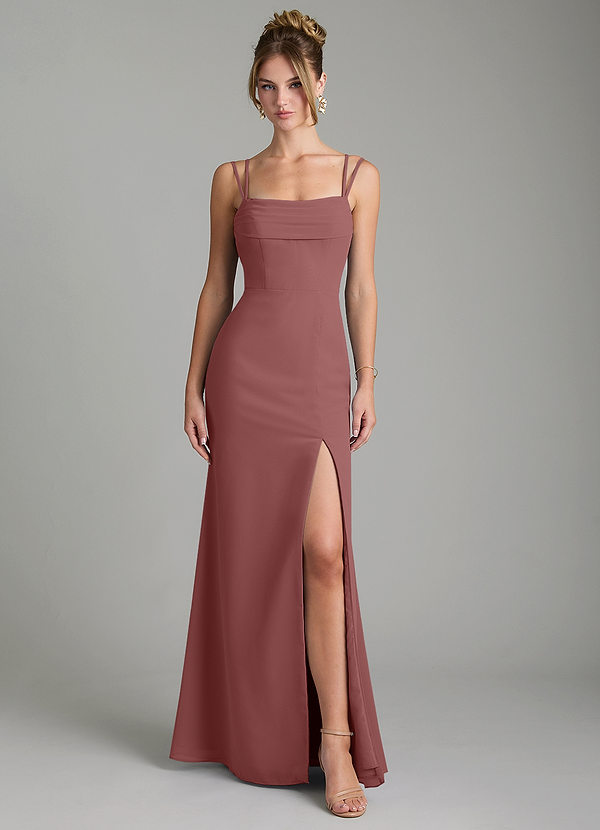 Azazie Egypt Bridesmaid Dresses Desert Rose Sheath Sweetheart Neckline Chiffon Dress image1