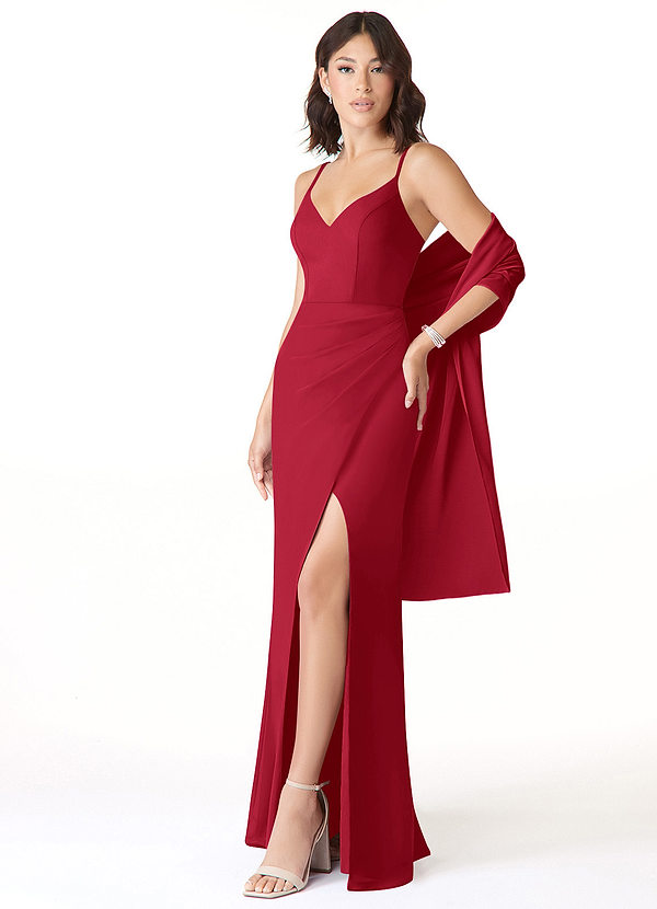 front Azazie Matching Color Chiffon Shawl