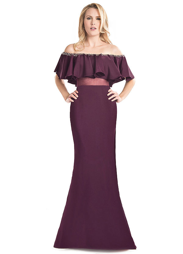 plum floor length dress