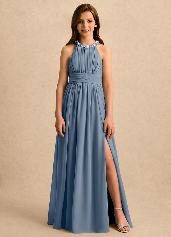 Azazie Aria Girls Formal Blommflicksklänningar Klänning A-Line i Chiffong Plisserad image1