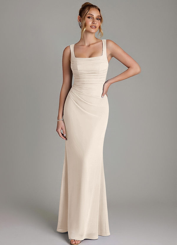 Agustina Bridesmaid Dresses White Alabaster Mermaid Corset Chiffon Dress image1