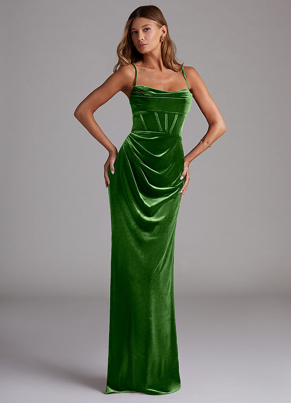 Azazie Mai Bridesmaid Dresses Ivy Sheath Sweetheart Neckline Velvet Dress image1