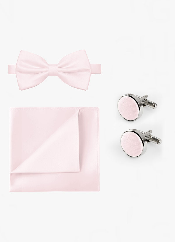 front Matching Bow Tie & Pocket Square & Cuff Links Set