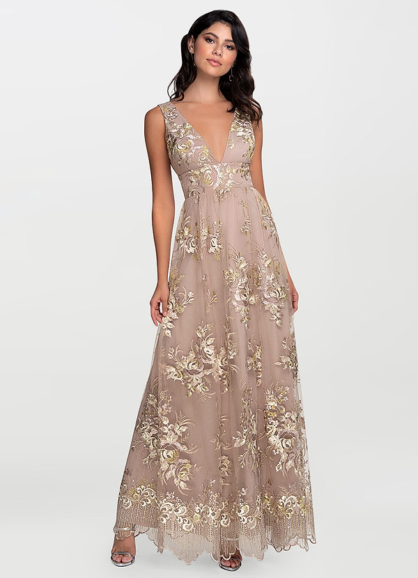 dusty rose color gown