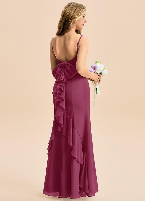 Azazie Lioren Junior Robe Sirène en Mousseline de soie Arc Mûre image1