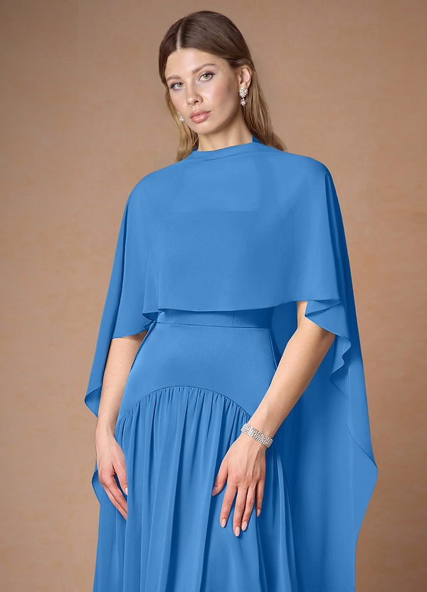front Matching Color Chiffon Multiway Cape