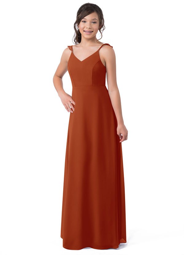 Paprika Azazie Everlee JBD Junior Bridesmaid Dresses Azazie