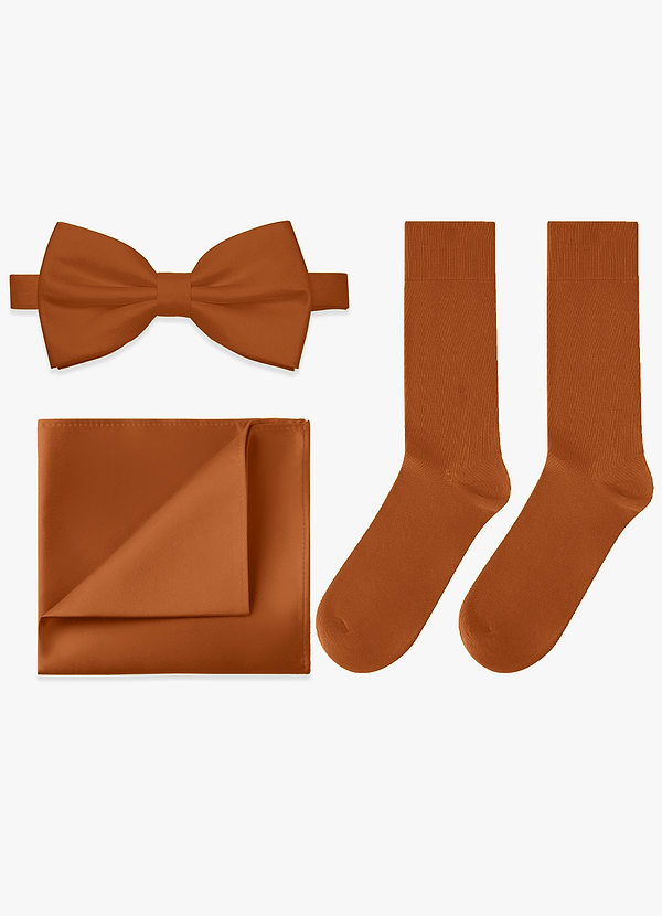 front Matching Bow Tie & Pocket Square & Socks Set
