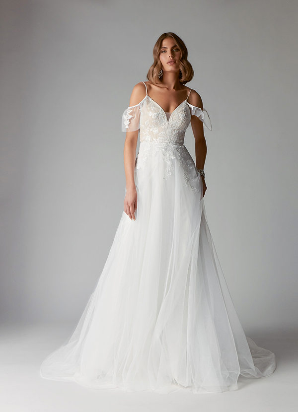 front Azazie Iva Wedding Dress