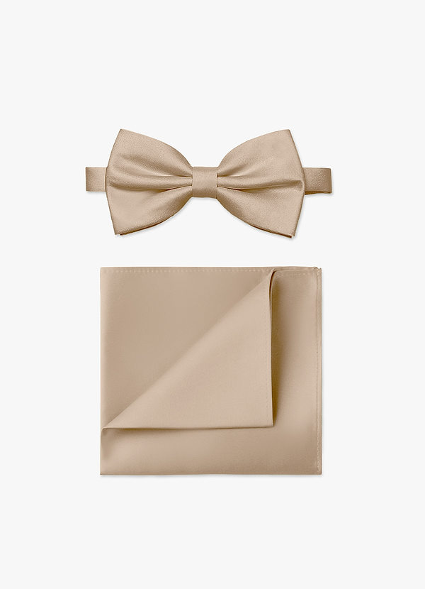 front Set aus Fliege und Einstecktuch aus mattem Satin für Herren