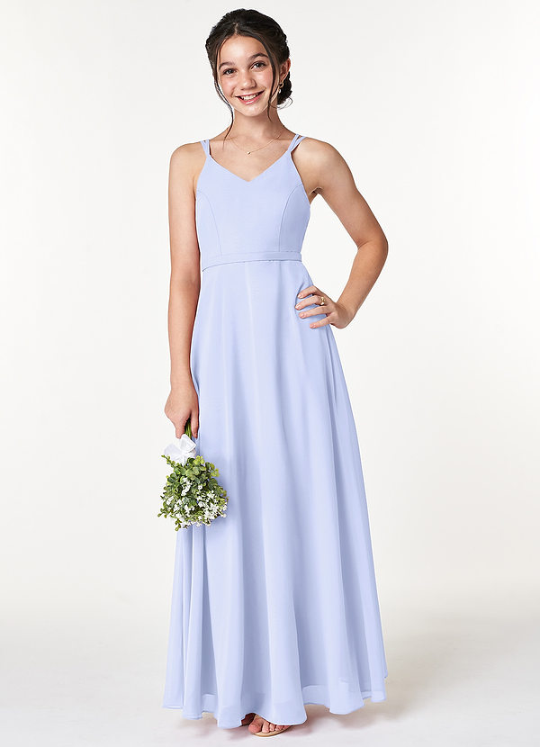 Azazie Janine A-Line Chiffon Floor-Length Junior Bridesmaid Dress image1