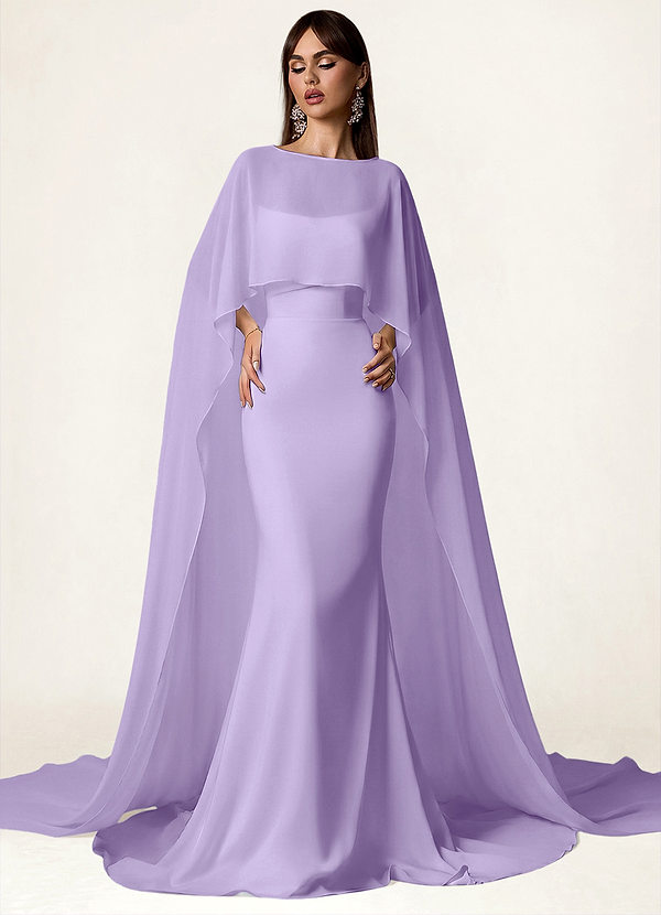 front Azazie Matching Color Chiffon Cape