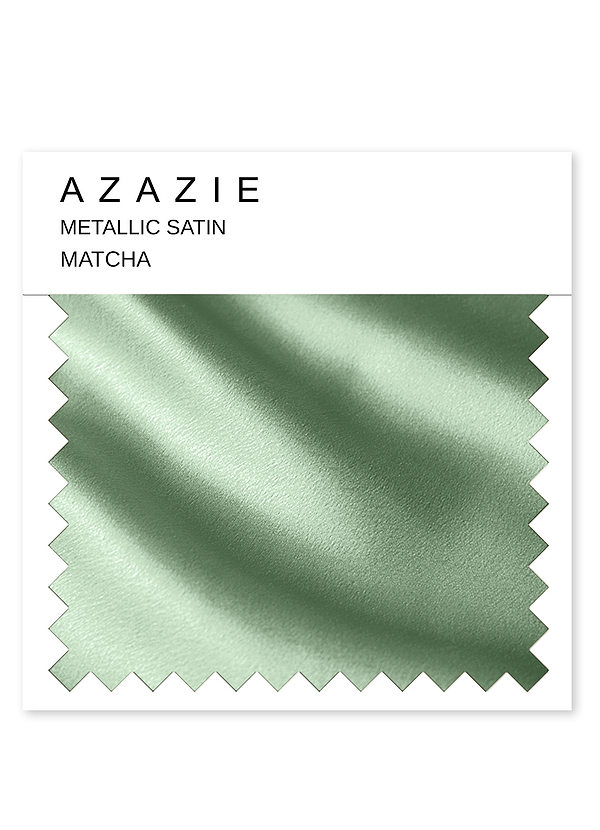 front Azazie Matcha Metallic Satin Swatch