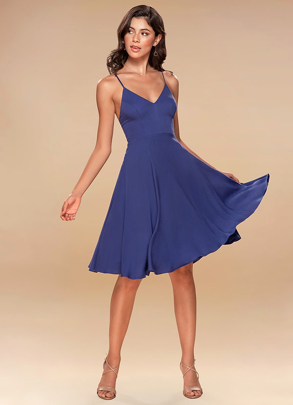 electric blue midi dress