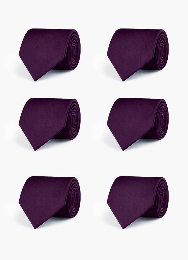 front Stretch Satin Matching Groomsmen Tie Set – 6 Pieces
